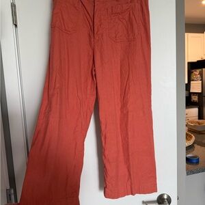 Anthropologie Rust Orange Wide-Leg Pants